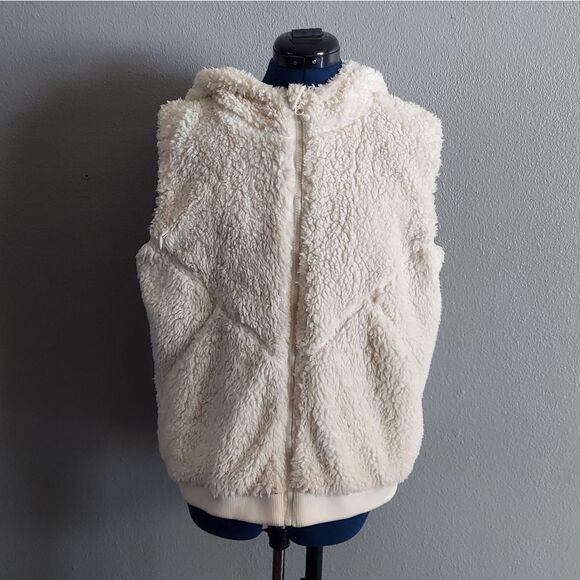 Zyia Active Cream Hooded Teddy Vest Size XL - Picture 2 of 8